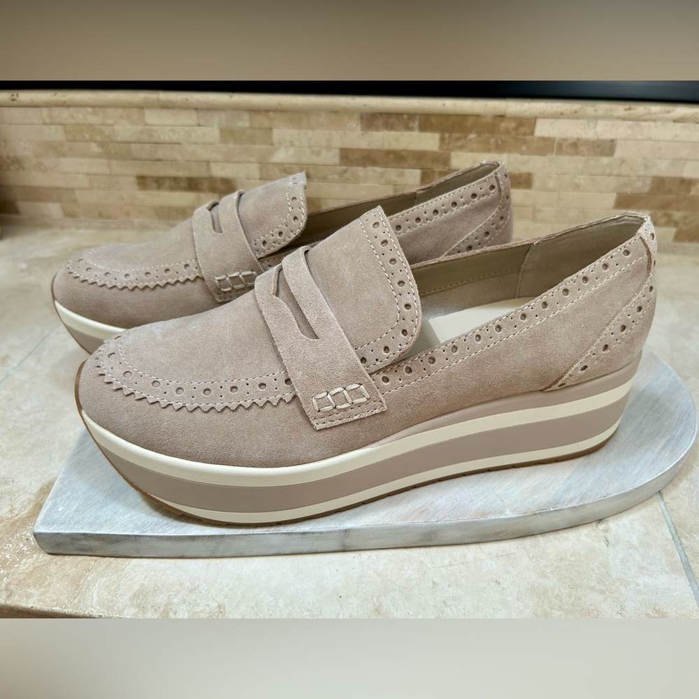 Dolce Vita Blush Suede Platform Loafers - Picture 7 of 8
